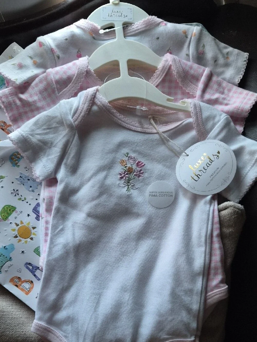 NWT Baby Bundle! 3x3-6mo, 9x6-9mo Short Short Sleeve Onsies & 6 Pacifier Clips